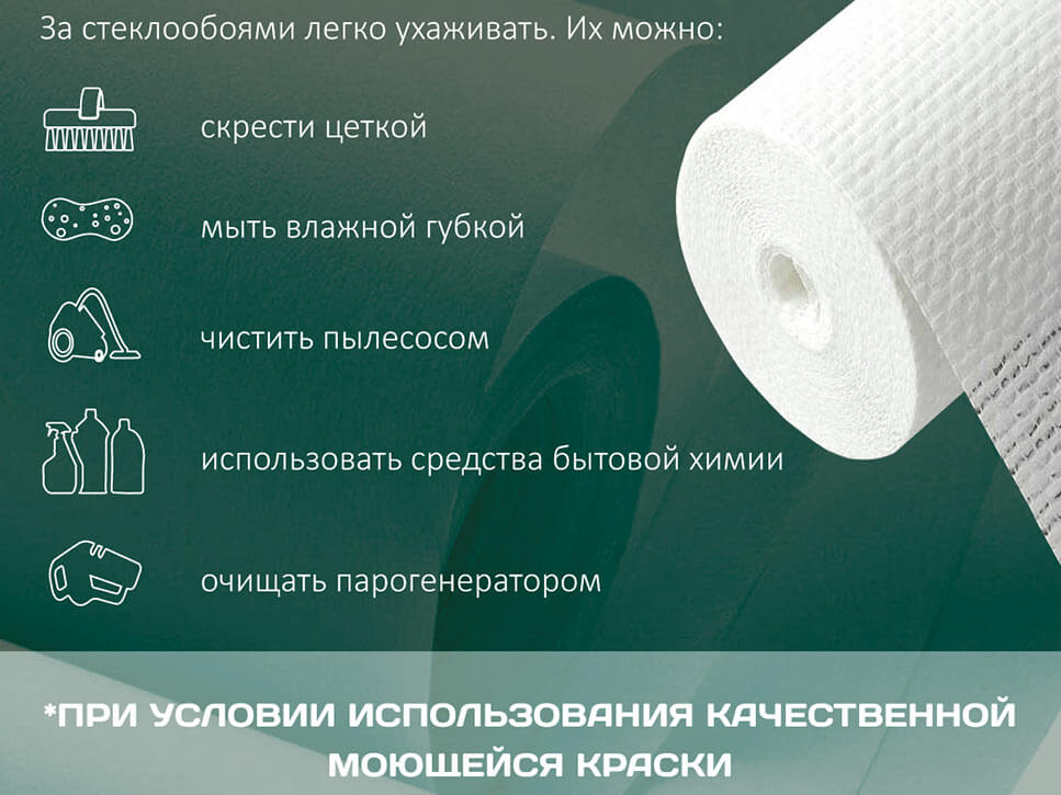 Уход за стеклообоями 185г/м²