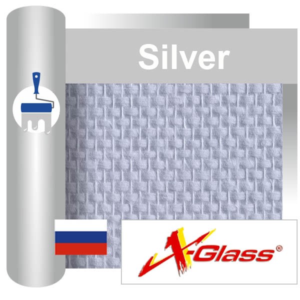 Стеклообои X-Glass Silver Рогожка средняя 1*50м