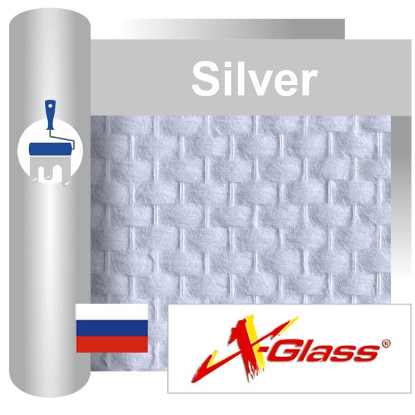 Купить стеклообои Рогожка крупная X-Glass Silver 1*50м в Москве по ...