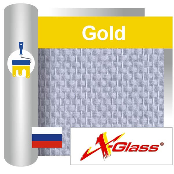 Стеклообои X-Glass Gold Рогожка средняя 1*25м