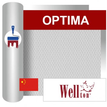 Стеклообои Wellton Optima Рогожка средняя WO110, 1*25м