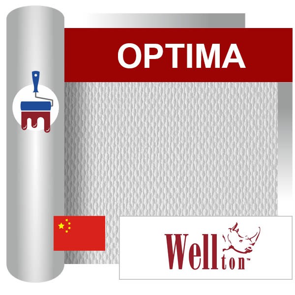 Стеклообои Wellton Optima WO130 средняя Рогожка 1*25м